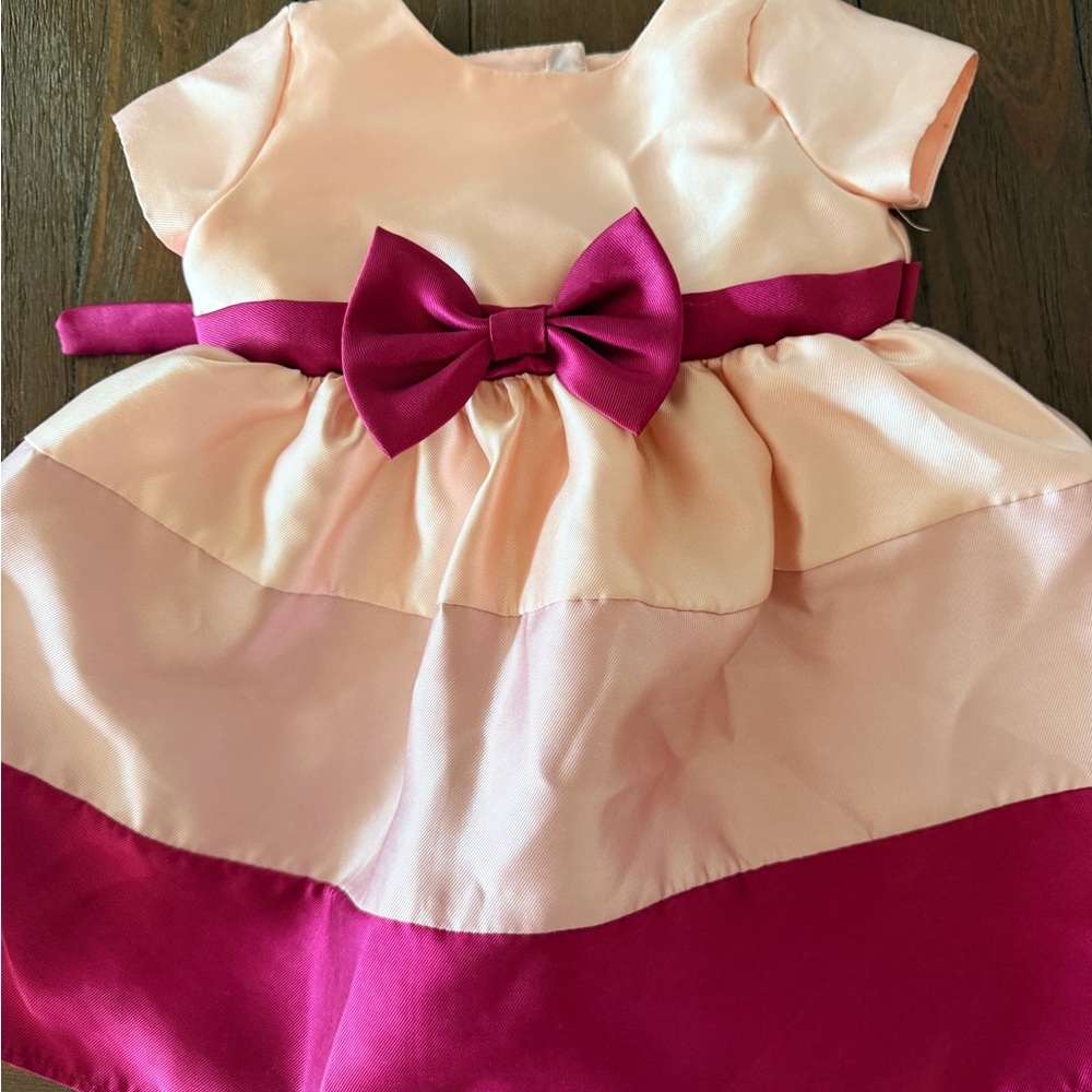 Pink and Fuchsia Baby Dress with Bow